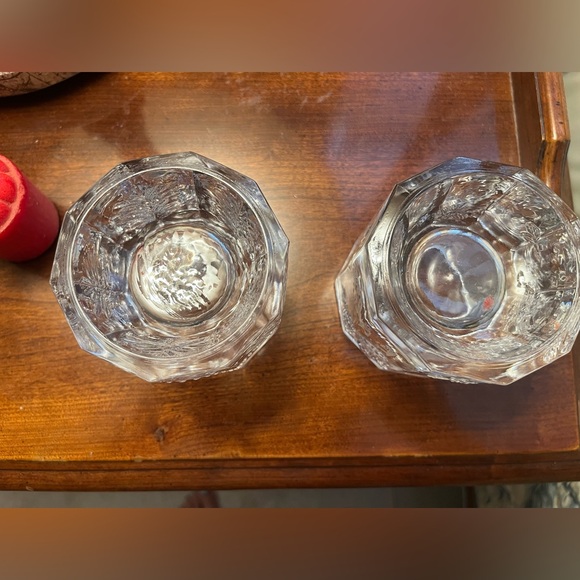 Mikasa Crystal Votive Holders. Set of Two. Pine Tree & Pine Cone - Picture 4 of 5